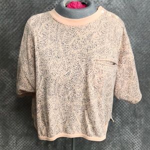 Chaus retro crop top fern pattern